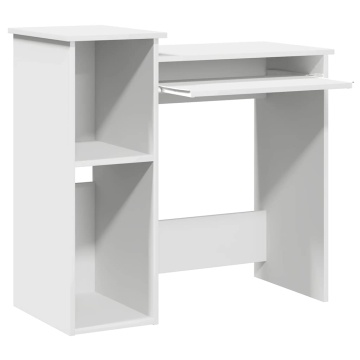 Birou cu rafturi, alb, 84x40x78 cm, PAL - Img 4