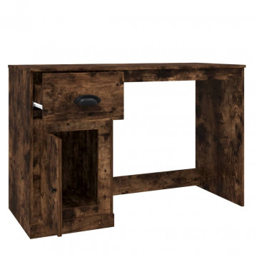 Birou cu sertar, stejar fumuriu, 115x50x75 cm, lemn prelucrat - Img 7