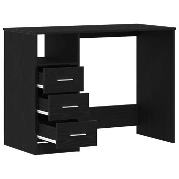 Birou cu sertare, stejar negru, 102x50x76 cm, lemn prelucrat - Img 8