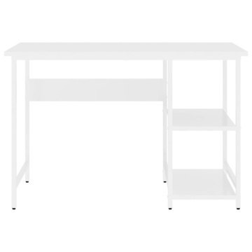 Birou de calculator, alb, 105x55x72 cm, MDF și metal - Img 3