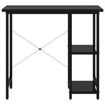 Birou de calculator, negru, 80x40x72 cm, MDF și metal - Img 3