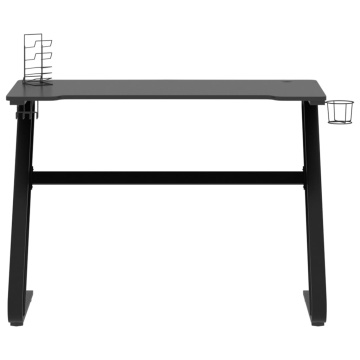 Birou de gaming cu picioare în formă de ZZ, negru, 110x60x75 cm - Img 3