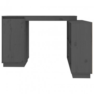 Birou, gri, 110x50x75 cm, lemn masiv de pin - Img 5