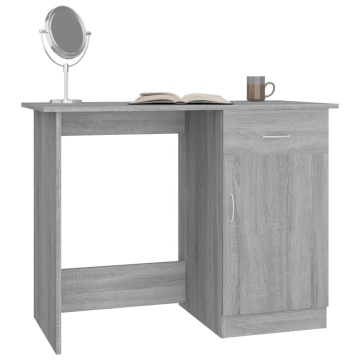 Birou, gri sonoma, 100x50x76 cm, lemn prelucrat - Img 4