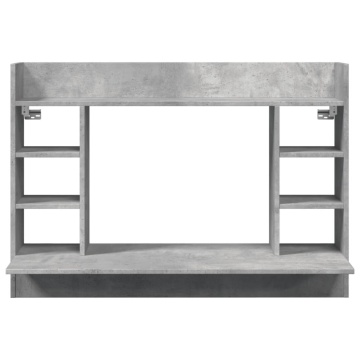Birou montat pe perete, gri beton, 105x48x75 cm, lemn prelucrat - Img 4