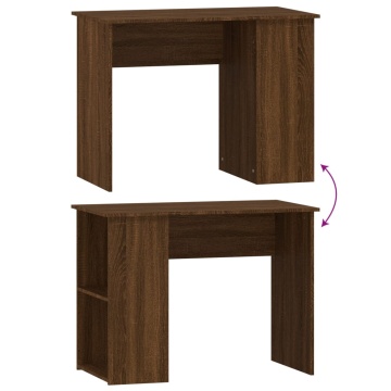 Birou, stejar maro, 100x55x75 cm, lemn prelucrat - Img 5
