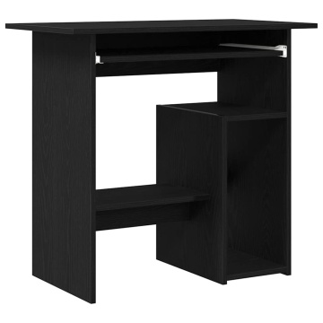 Birou Stejar negru 80x45x74 cm Lemn prelucrat - Img 2