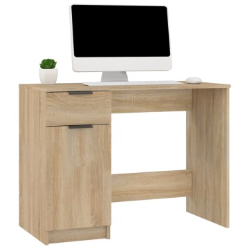 Birou, stejar sonoma, 100x50x75 cm, lemn prelucrat - Img 4