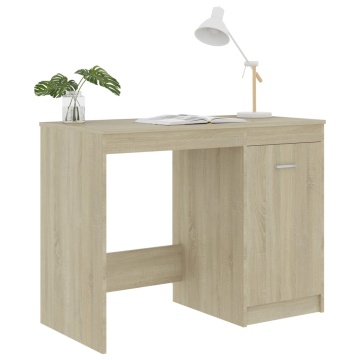 Birou, stejar sonoma, 100x50x76 cm, lemn prelucrat - Img 8