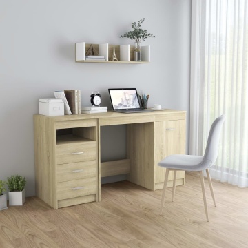 Birou, stejar Sonoma, 140 x 50 x 76 cm, lemn prelucrat - Img 1