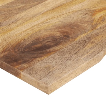 Blat birou cu decupaj curbat 80x60x2,5 cm lemn masiv mango brut - Img 5