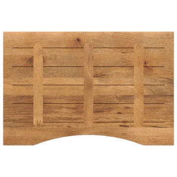Blat birou cu decupaj curbat 90x50x2,5 cm lemn masiv mango brut - Img 8