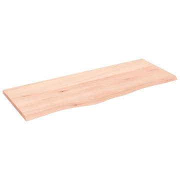 Blat de baie, 100x40x2 cm, lemn masiv netratat - Img 2