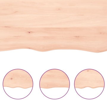 Blat de baie, 80x30x2 cm, lemn masiv netratat - Img 4