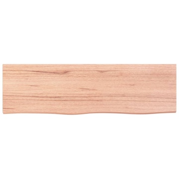 Blat de baie, maro deschis, 100x30x2 cm, lemn masiv tratat - Img 3