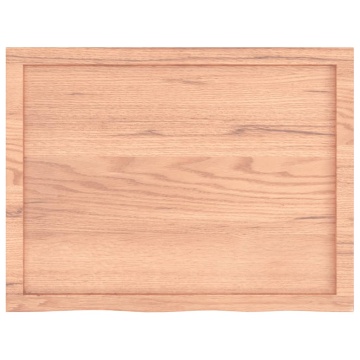 Blat de baie, maro deschis, 80x60x(2-4) cm, lemn masiv tratat - Img 4