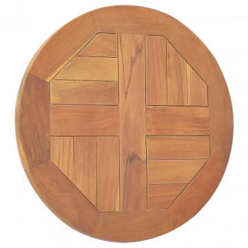 Blat de masă, 40 cm, lemn masiv de tec, rotund, 2,5 cm - Img 2