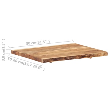 Blat de masă, 60x(50-60)x3,8 cm, lemn masiv de acacia - Img 4
