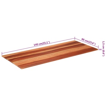 Blat de masă, 60x140 cm, 15-16 mm, lemn masiv de acacia - Img 5