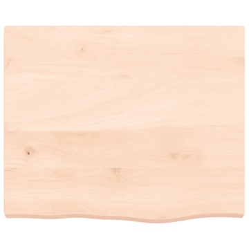 Blat de masă, 60x50x(2-4) cm, lemn masiv de stejar netratat - Img 3