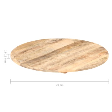 Blat de masă, 80 cm, lemn masiv de mango, rotund, 15-16 mm - Img 3