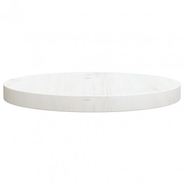 Blat de masă, alb, Ø30x2,5 cm, lemn masiv de pin - Img 2