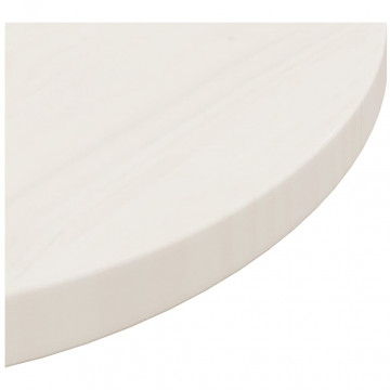 Blat de masă, alb, Ø50x2,5 cm, lemn masiv de pin - Img 3