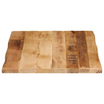 Blat de masă contur natural 80x60x2,5 cm lemn masiv mango brut - Img 4