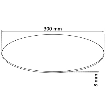 Blat de masă din sticlă securizată, rotund, 300 mm - Img 4