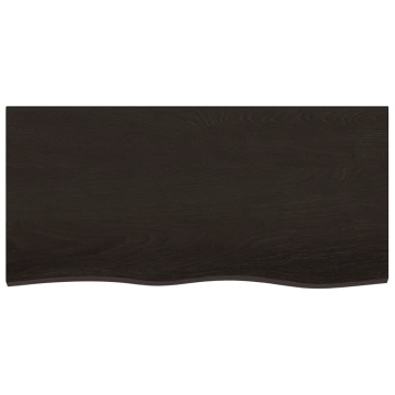 Blat de masă maro 100x50x(2-4) cm, lemn masiv stejar tratat - Img 3