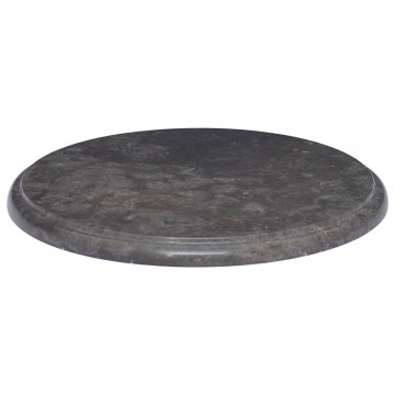 Blat de masă, negru, Ø40x2,5 cm, marmură