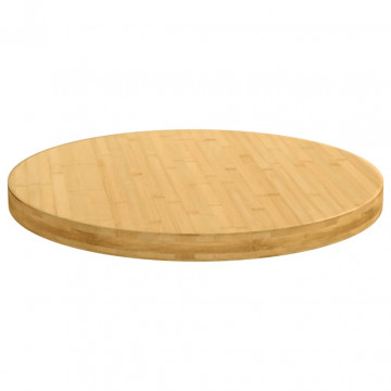 Blat de masă, Ø80x4 cm, bambus - Img 1