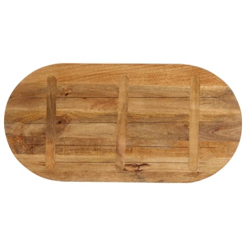 Blat de masă oval, 100x40x2,5 cm, lemn masiv de mango - Img 8