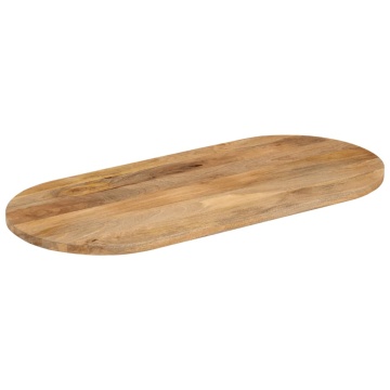 Blat de masă oval, 90x40x2,5 cm, lemn masiv de mango - Img 2