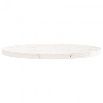 Blat de masă rotund, alb, Ø70x3 cm, lemn masiv de pin - Img 4