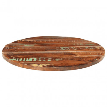 Blat de masă rotund, Ø 70x1,5 cm, lemn masiv reciclat - Img 3