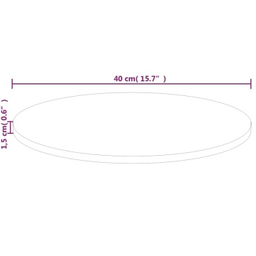 Blat de masă rotund, Ø40x1,5 cm, lemn masiv stejar netratat - Img 4