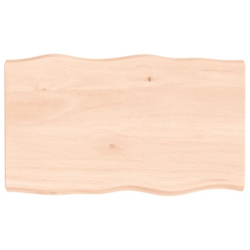 Blat masă 100x60x(2-6) cm lemn stejar netratat contur organic - Img 2