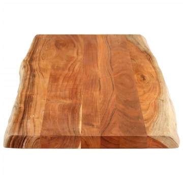 Blat masă, 140x60x2,5 cm dreptunghiular lemn acacia margine vie - Img 4