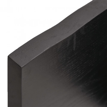 Blat masă, 160x60x4 cm, gri, lemn stejar tratat contur organic - Img 6