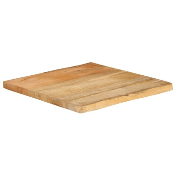 Blat masă cu margini naturale, 40x40x2,5 cm, lemn masiv mango - Img 2