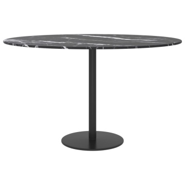 Blat masă negru Ø70x0,8 cm, sticlă securizată cu design marmură - Img 3