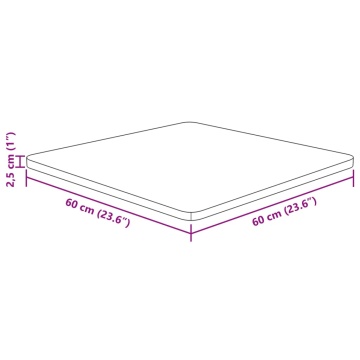 Blat masă pătrat maro deschis 60x60x2,5 cm lemn stejar tratat - Img 4