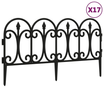 Borduri de gazon, 17 buc., negru, 10 m, PP - Img 2