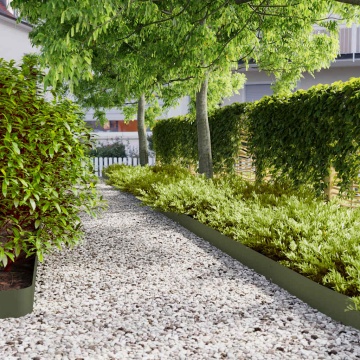 Borduri de gazon 50 buc Verde olive Oțel laminat la rece - Img 1