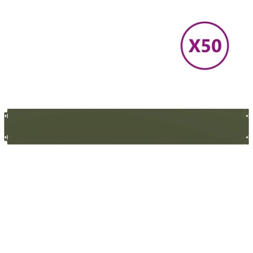 Borduri de gazon 50 buc Verde olive Oțel laminat la rece - Img 2