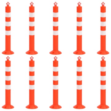 Bornă de control trafic cu lanţ, 10 buc., 75 cm, PE - Img 2