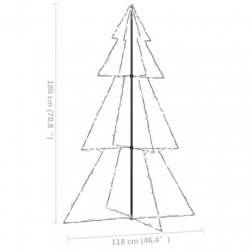 Brad Crăciun conic 240 LED-uri, 118x180 cm, interior & exterior - Img 7