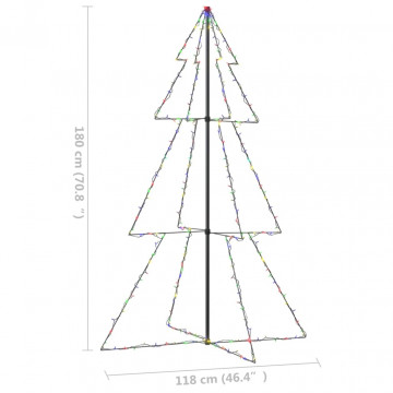 Brad Crăciun conic 240 LED-uri, 118x180 cm, interior & exterior - Img 6
