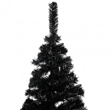 Brad Crăciun pre-iluminat cu set globuri, negru, 240 cm, PVC - Img 3